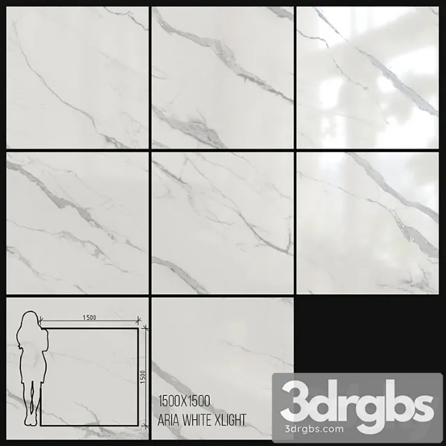 Ceramic tile urbatek porcelanosa xlight aria white 1500x1500 3D Model Free