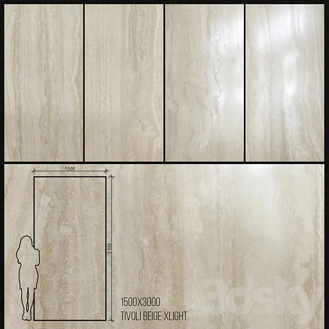 Ceramic Tile Urbatek Porcelanosa Xlight Tivoli 1500x3000 3D Model