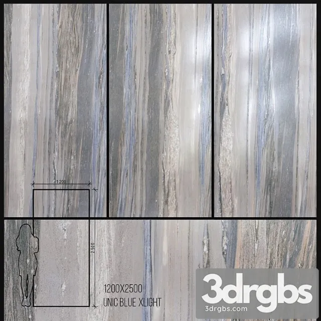 Ceramic tile urbatek porcelanosa xlight unik blue 1200x2500 3D Model Free