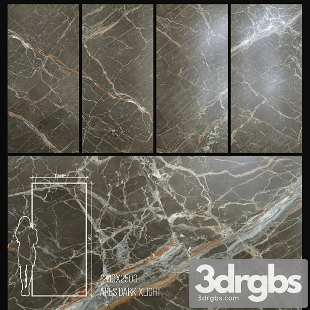 Ceramic tile urbatek xlight 1200x2500 ares dark 3D Model Free