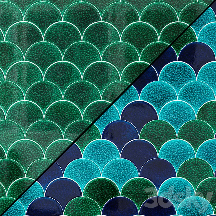Ceramic tiles Mosaic MALLAS production Cevica fish scales 3D Model Free
