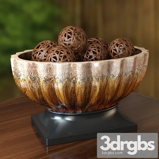 Ceramic Vase With Decorative Balls 3D Model Free