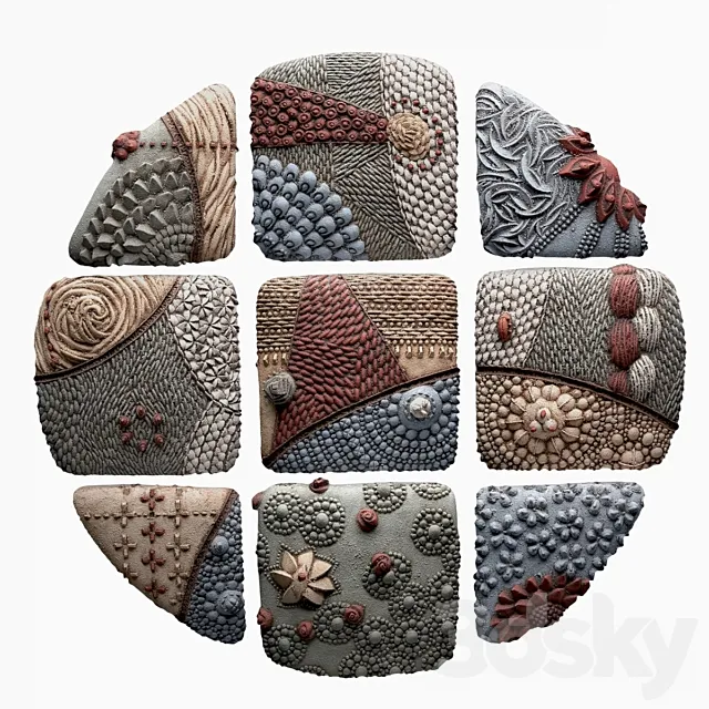 Ceramic wall sculpture Circle Prism by Chris Gryder 3D Model