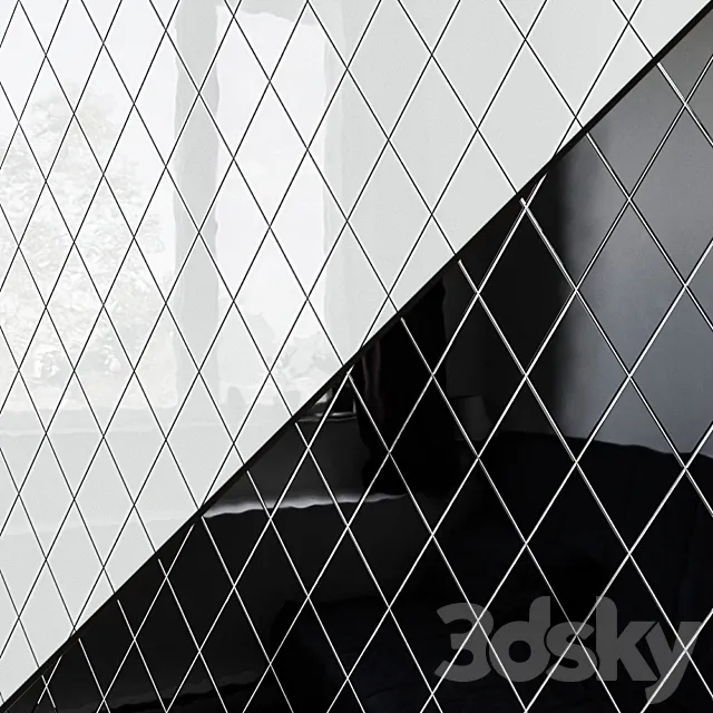 Ceramic wall tile EQUIPE RHOMBUS Wall 2 3D Model