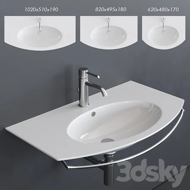 Ceramica Catalano Velis Wall-mounted Washbasin 3D Model