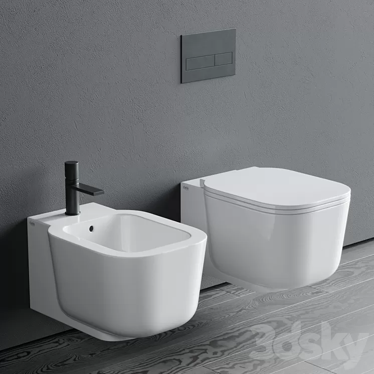 Ceramica Cielo Cubika Wall-Hung WC 3D Model