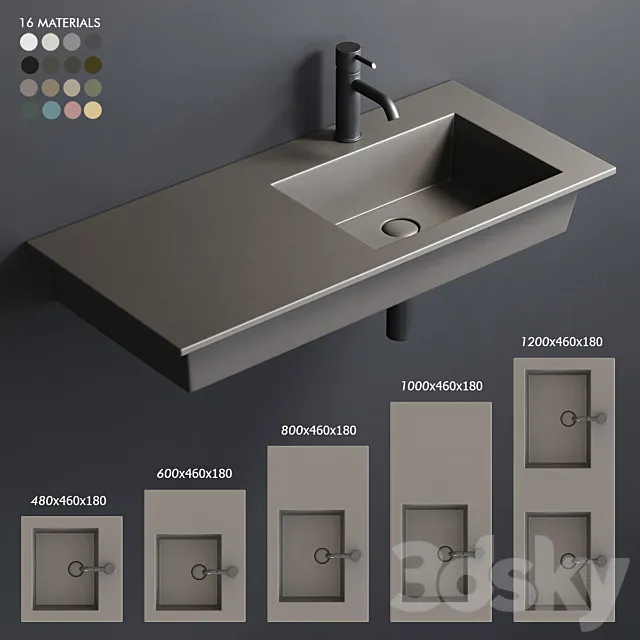 Ceramica Cielo Era Wall-Hung Washbasin 3D Model