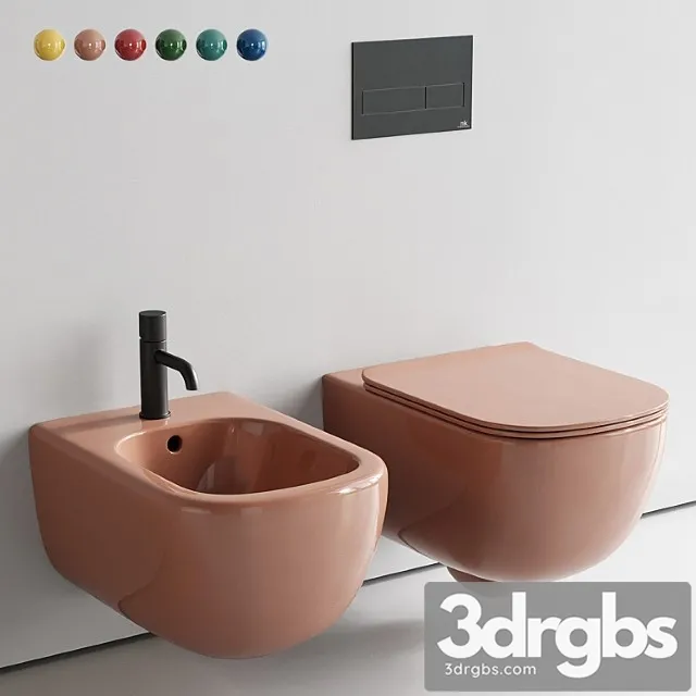 Ceramica Cielo Era Wall Hung WC Set 2 3D Model Free