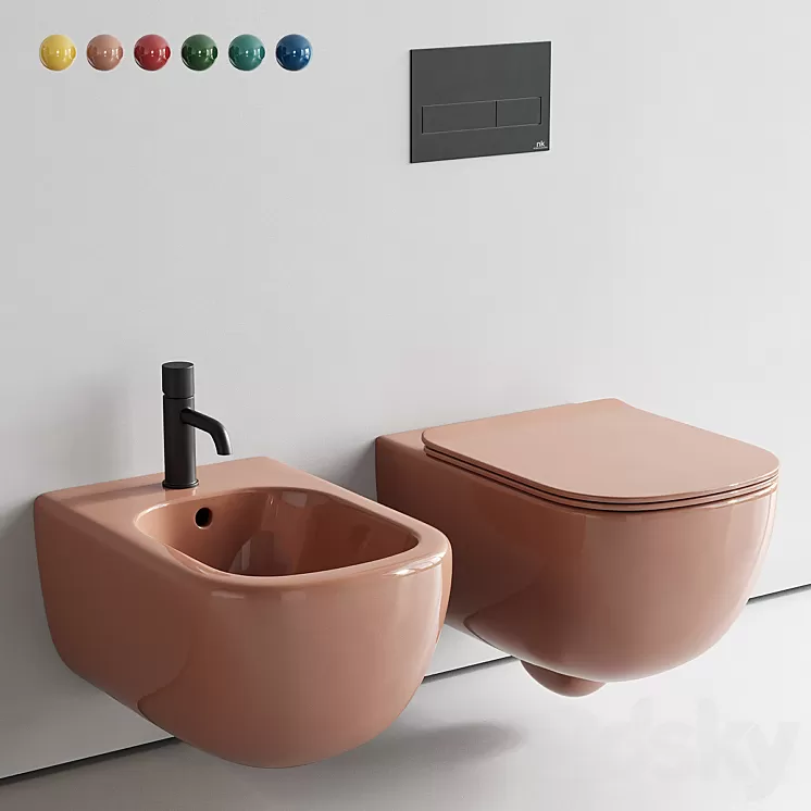Ceramica Cielo Era Wall-Hung WC Set 2 3D Model