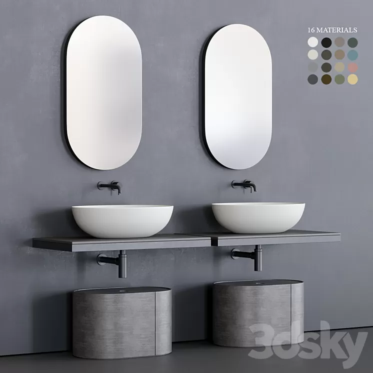 Ceramica Cielo Multiplo set 3 3D Model