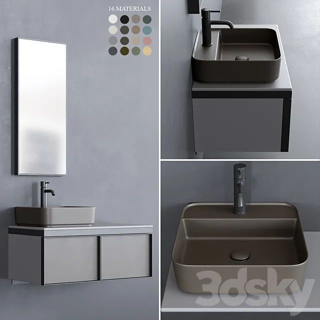 Ceramica Cielo Multiplo set 6 3D Model