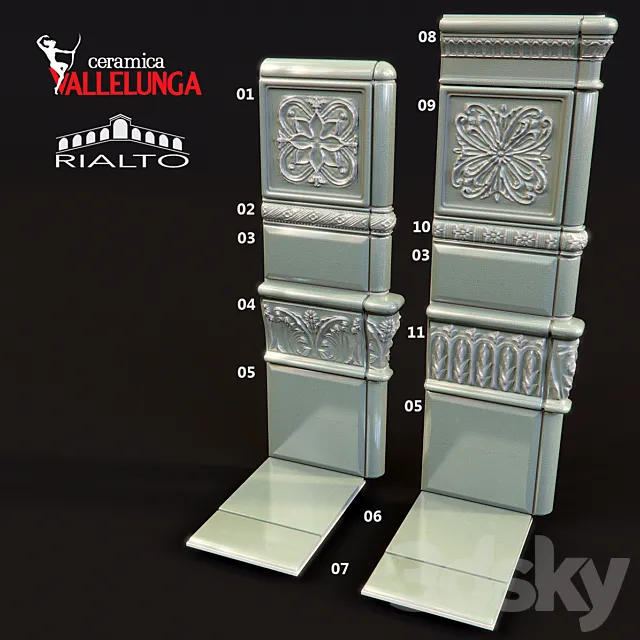 ceramica Vallelunga. Rialto. Vintage blue 3DModel
