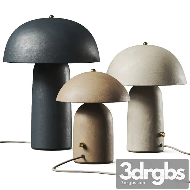 Ceramicah Raku Tera Lime Plaster Table Lamps 3D Model Free