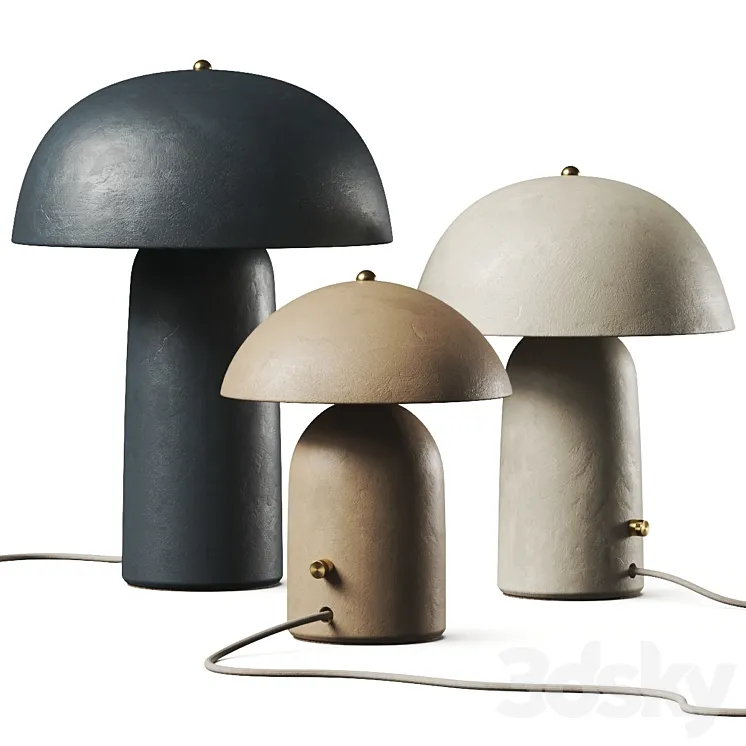 Ceramicah Raku Tera Lime Plaster Table Lamps 3D Model Free Download
