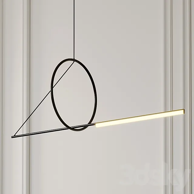 Cercle Et Trait Linear Suspension By CVL Luminaires 3D Model