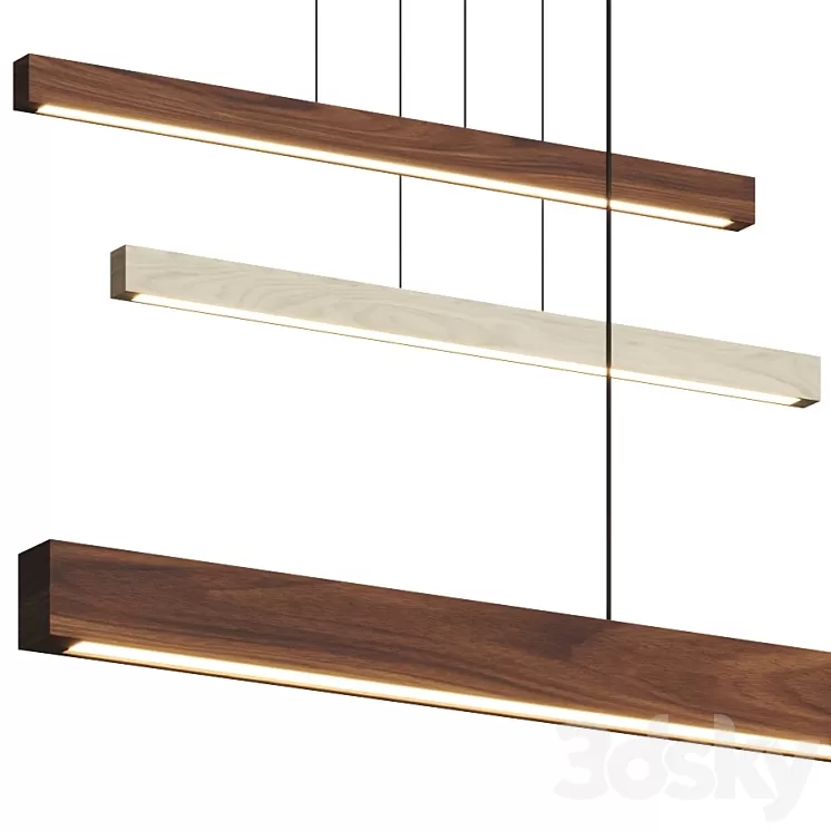 Cerno Una Linear Pendant Lamp 3D Model Free