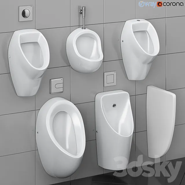 Cersanit set 74 urinal partition set 3D Model