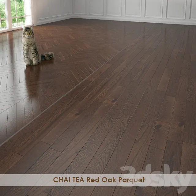 CHAI TEA Red Oak Parquet 3D Model