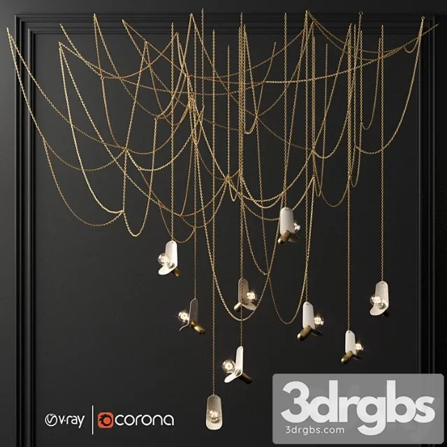 Chain chandelier 3D Model Free