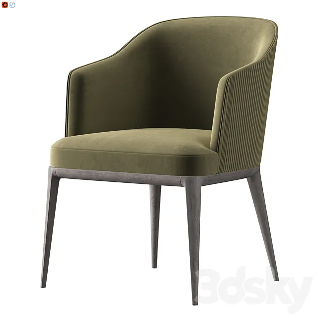 Chair 01 - Velor (Green) 3D Model