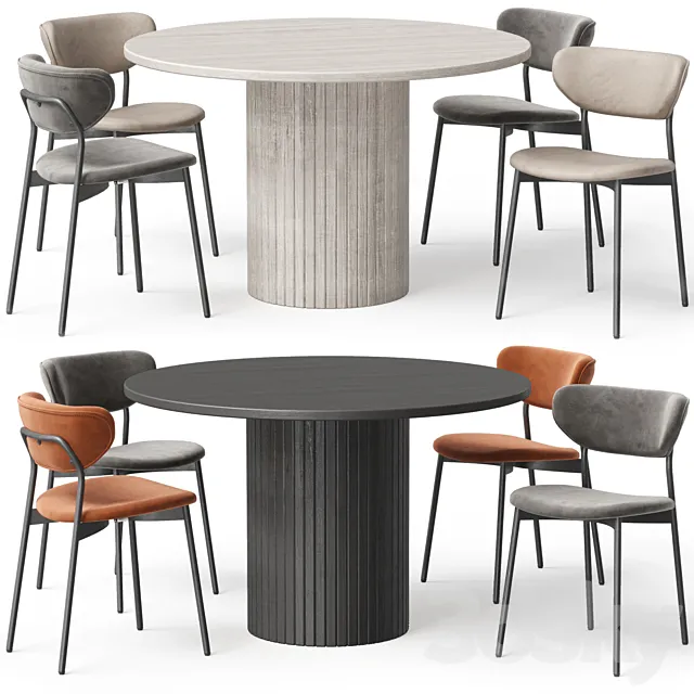 Chair Alex and table Hill-1 from Divan.ru 3D Model