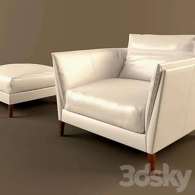 Chair and ottoman Poltrona Frau 3DModel