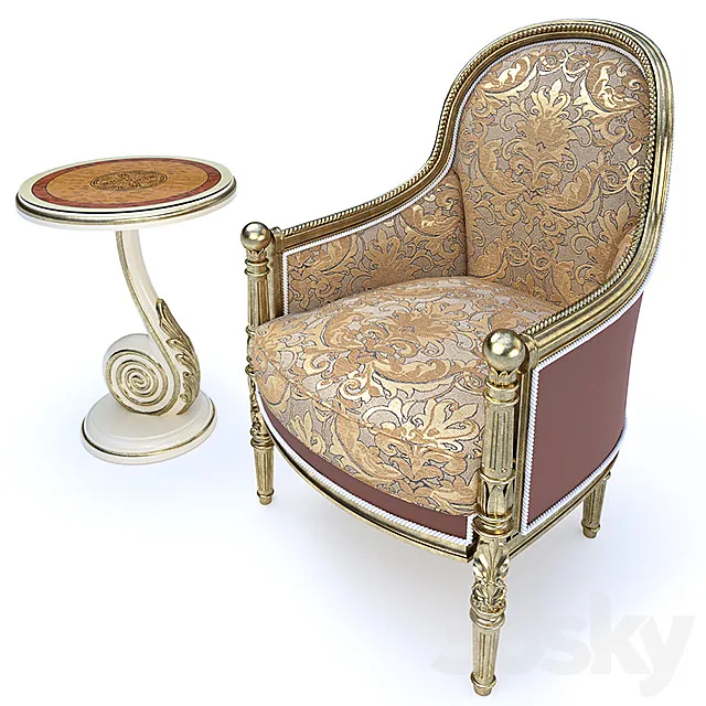 Chair and table Matiello 3DModel