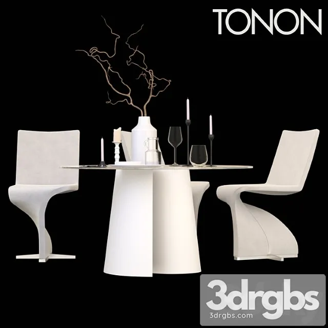 Chair and table tonon twist 2 3D Model Free