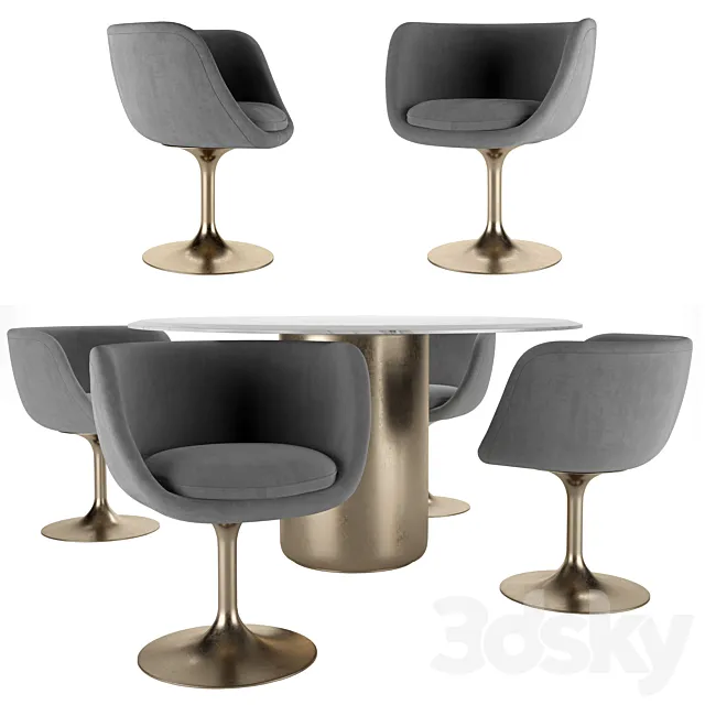 Chair and table VOYAGE 3D Model