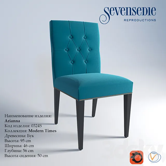 Chair Arianna Seven Sedie Modern Times 3D Model