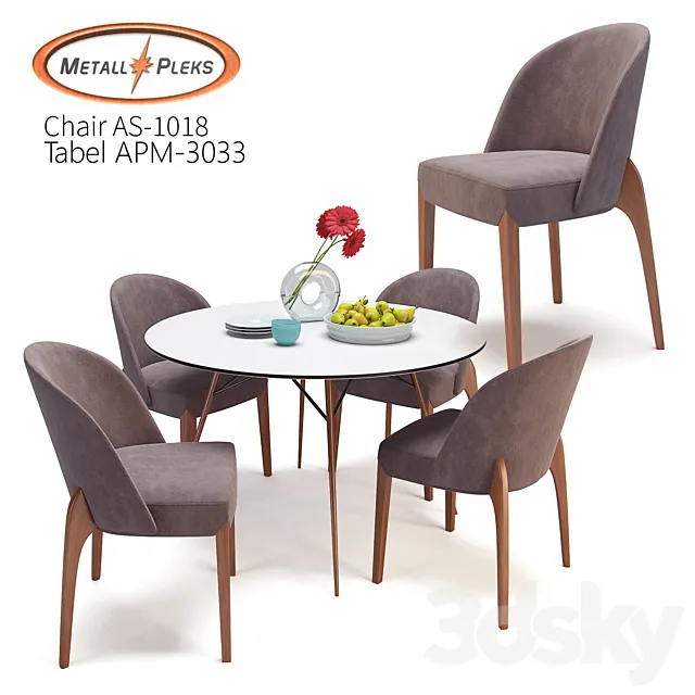 Chair AS-1018 and Table APM-3033 _ Metall Pleks Free Download