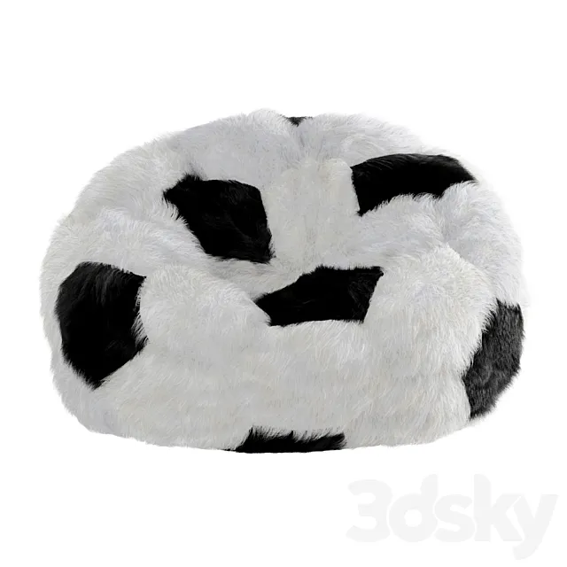 Chair bag soccer ball made of wool 3DModel