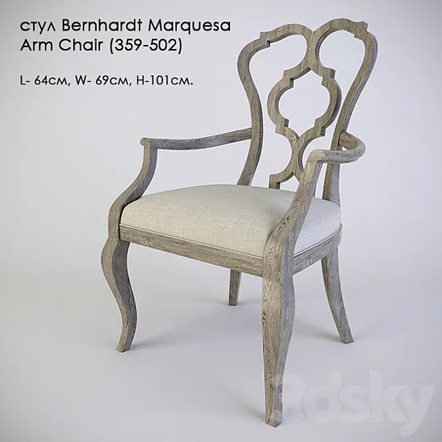 chair Bernhardt Marquesa Arm Chair (359-502) 3D Model