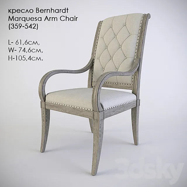 Chair Bernhardt Marquesa Arm Chair (359-542) 3DModel
