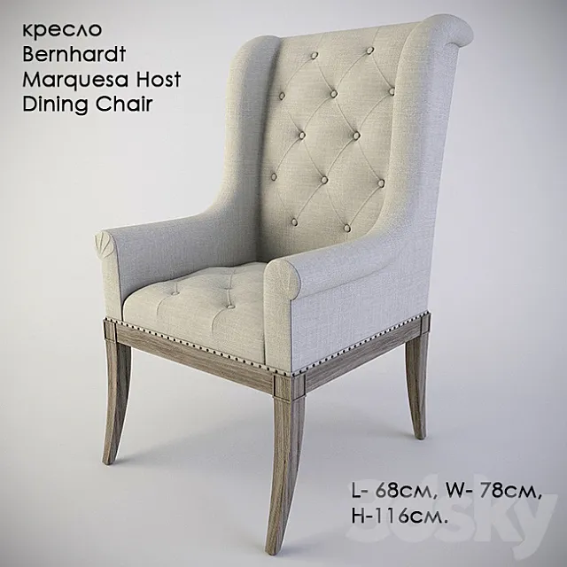 Chair Bernhardt Marquesa Host Dining Chair 3DModel