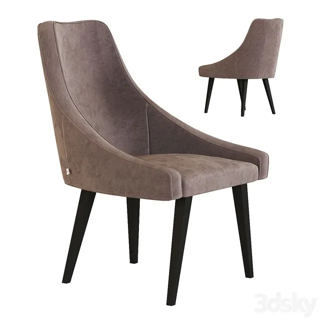 Chair Black Mode Velvet Gray 3D Model