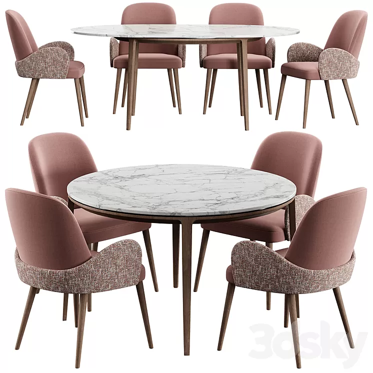 Chair Bulb Konyshev Dinning Set 3D Model