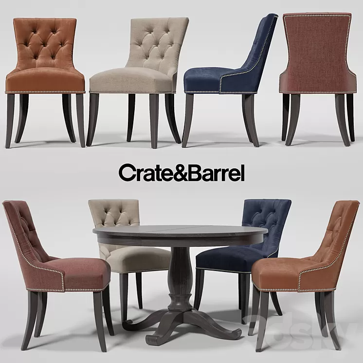 Chair Cecelia Buffet Avalon Crate&Barrel 3D Model