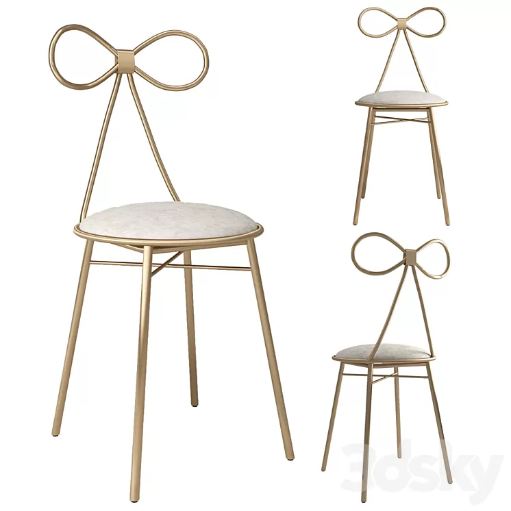 Chair Coquette Gold 3D Model