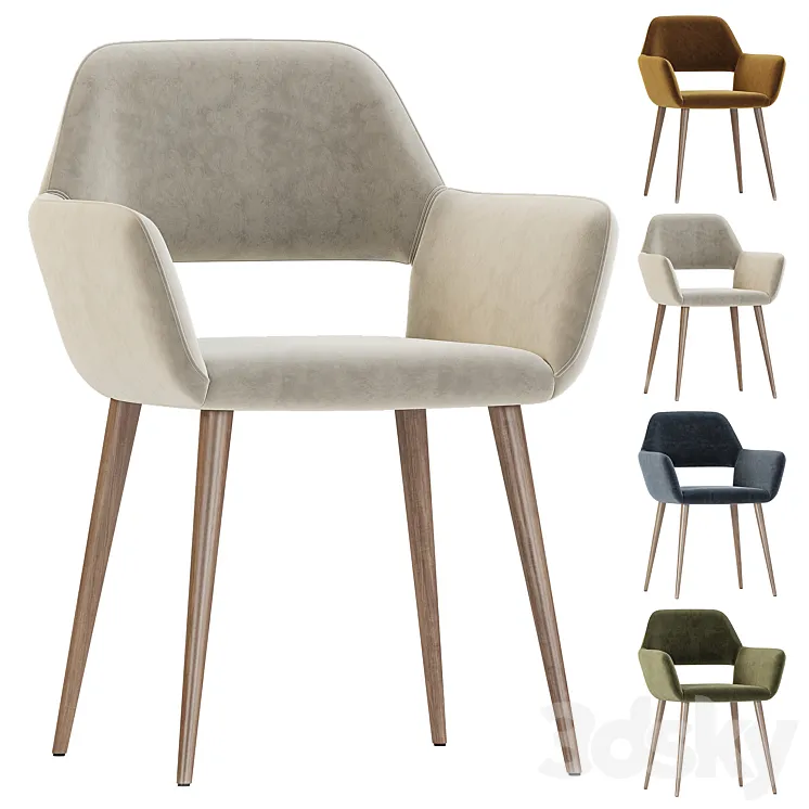 Chair Cromwell beige 3D Model Free