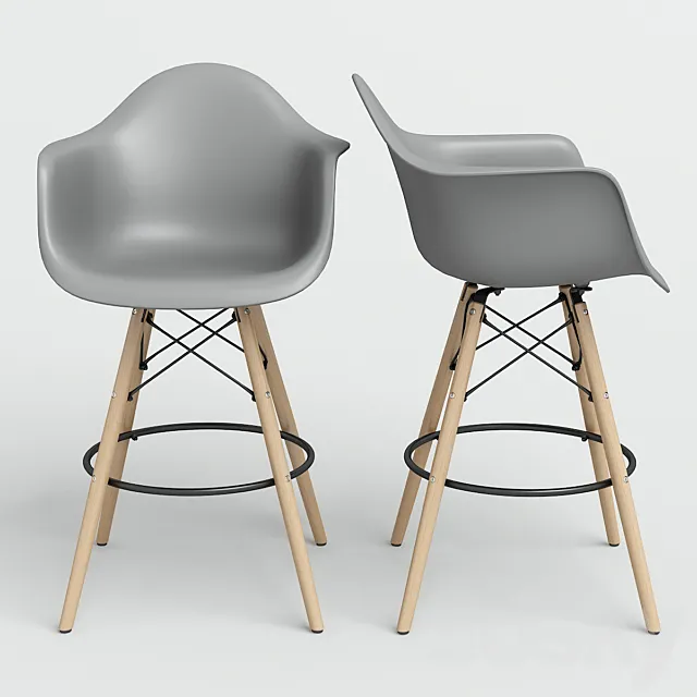 Chair Eames Style DAW bar. 3D Model