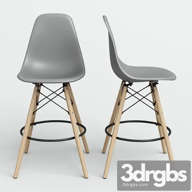 Chair eames style dsw bar. 2 3D Model Free