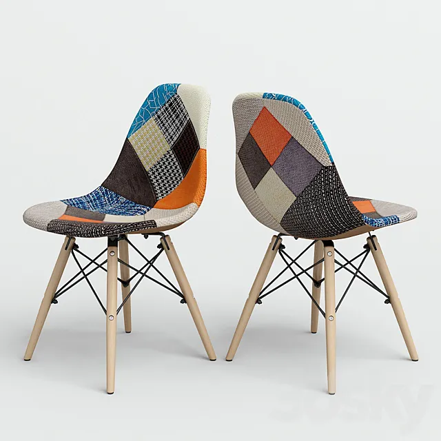 Chair Eames Style DSW Patchwork. 3D Model