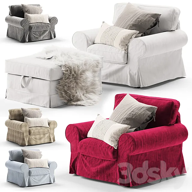 chair EKTORP Ikea _ chair EKTORP Ikea 3D Model