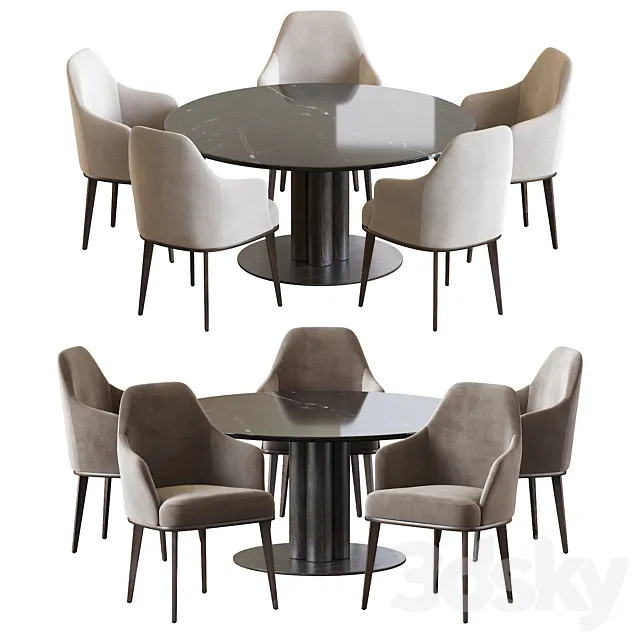 Chair Liam and Goya Arflex Table 3DModel