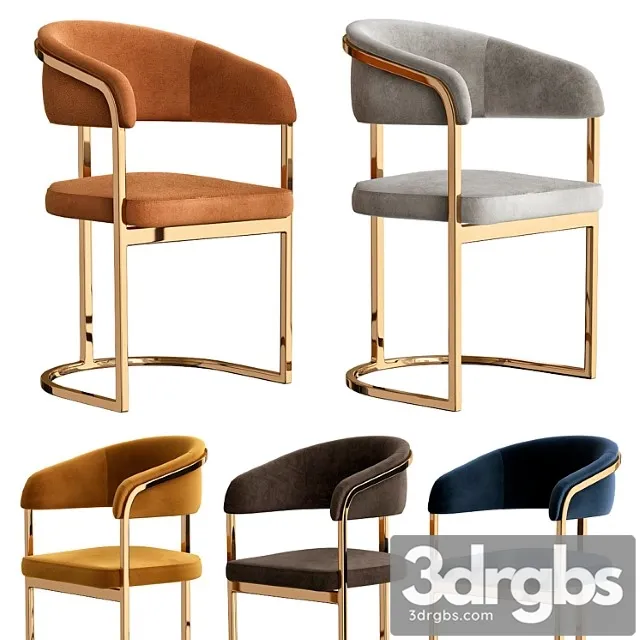 Chair modern gold 2 3D Model Free