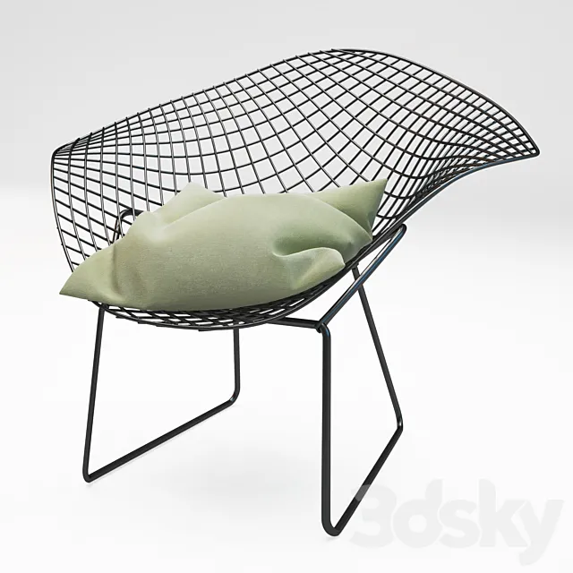 Chair of the steel rods 3D Model