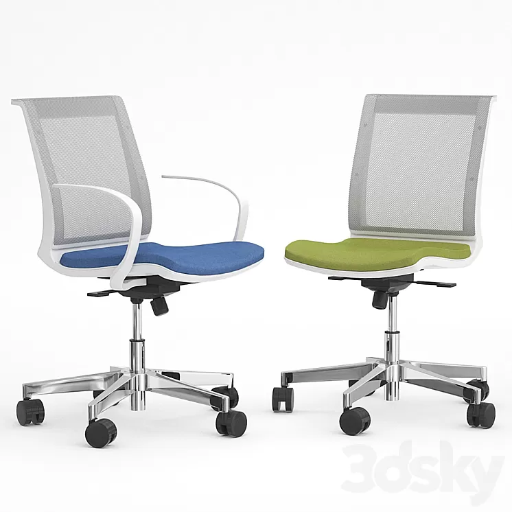 Chair on casters Eva Narbutas 3D Model