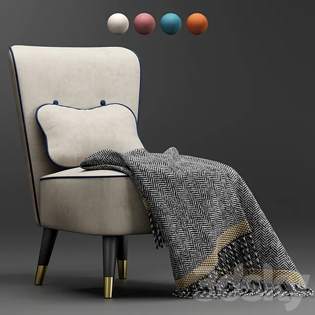 Chair Steos from Divan.ru (Velvet Beige_Velvet Coral_Barhat Ginger_Velvet Ocean ) 3D Model