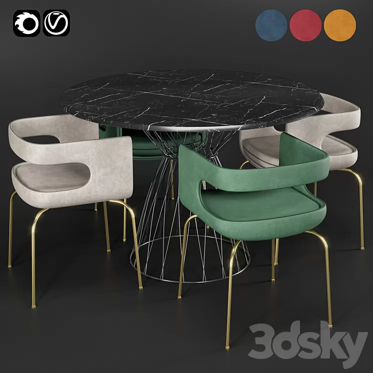 Chair & table 3D Model